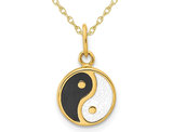 14K Yellow Gold Yin-Yang Charm Pendant Necklace with Chain
